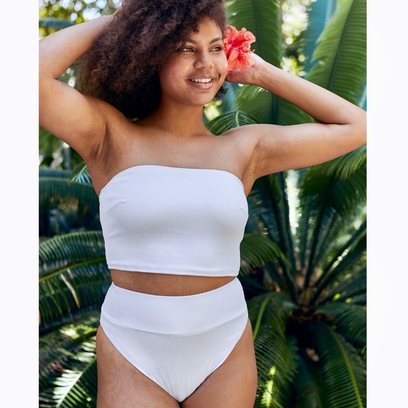 NEW [Aerie] white ribbed high cut bikini bottom 🤍 - Picture 9 of 14